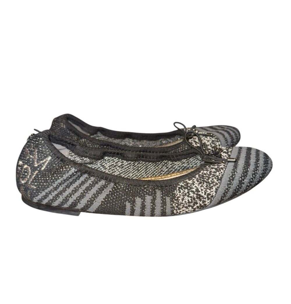 Sam Edelman Felicia Knit Ballet Flats Grey Black Size 6 - Picture 3 of 9